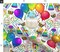 Rainbow Retro Party Celebration Balloons Gifts Birthday Cake Cupcake Fun Custom Printed Fabric by Spoonflower Various Fabrics by the Yard or Fat Quarter